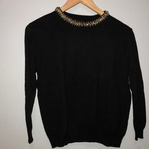 Zara Beaded Black Sweater
